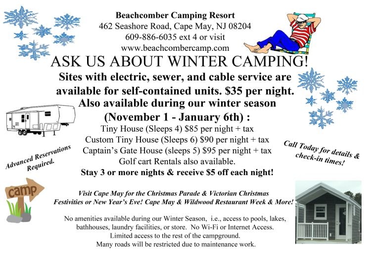 Winter Camping in Cape May NJ