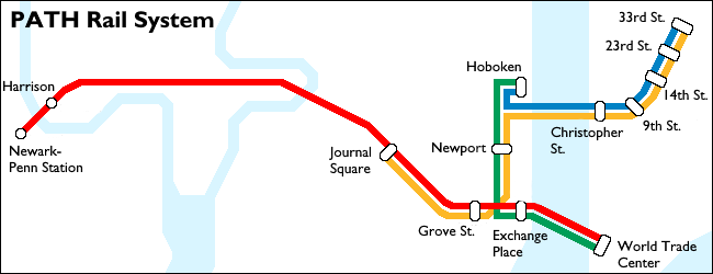 Path Rail System Transit Map 