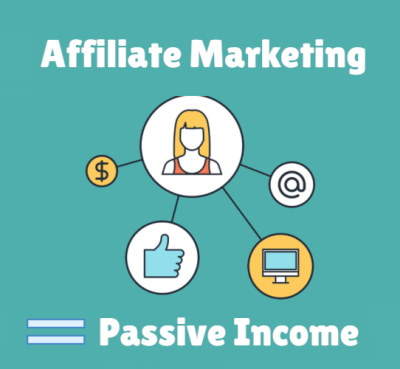 Image of an affiliate marketing icon showing how affiliate marketing is a good way to make passive income and real dgood overall money from home