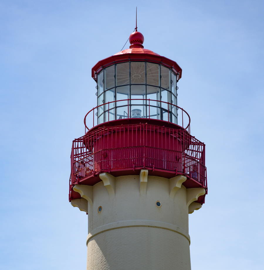 Image of the top of the Cape May Lighthouse