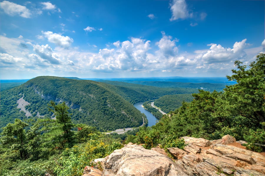 Image of the Delaware Water Gap from the overlook near the summit of Mount Tammany. 